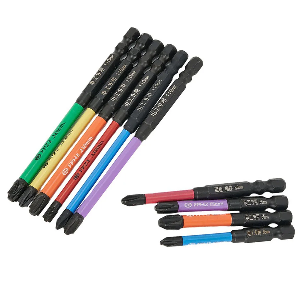 

Magnetic Special Slotted Cross Screwdriver Bit For Electrician FPH FPZ 65-110mm Anti Non-slip WaterProof Impact Strong Bits Set