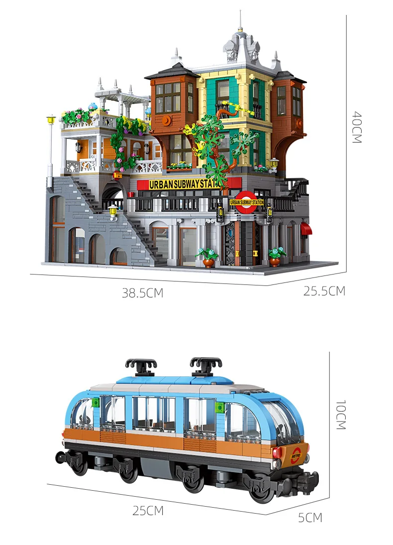 In stock Creative City Light Rail Station Building Blocks MOC street view Subway Station Train Creative Model Set Bricks Toys In stock Creative City Light Rail Station Building Blocks MOC street view Subway Station Train Creative Model Set Bricks Toys
