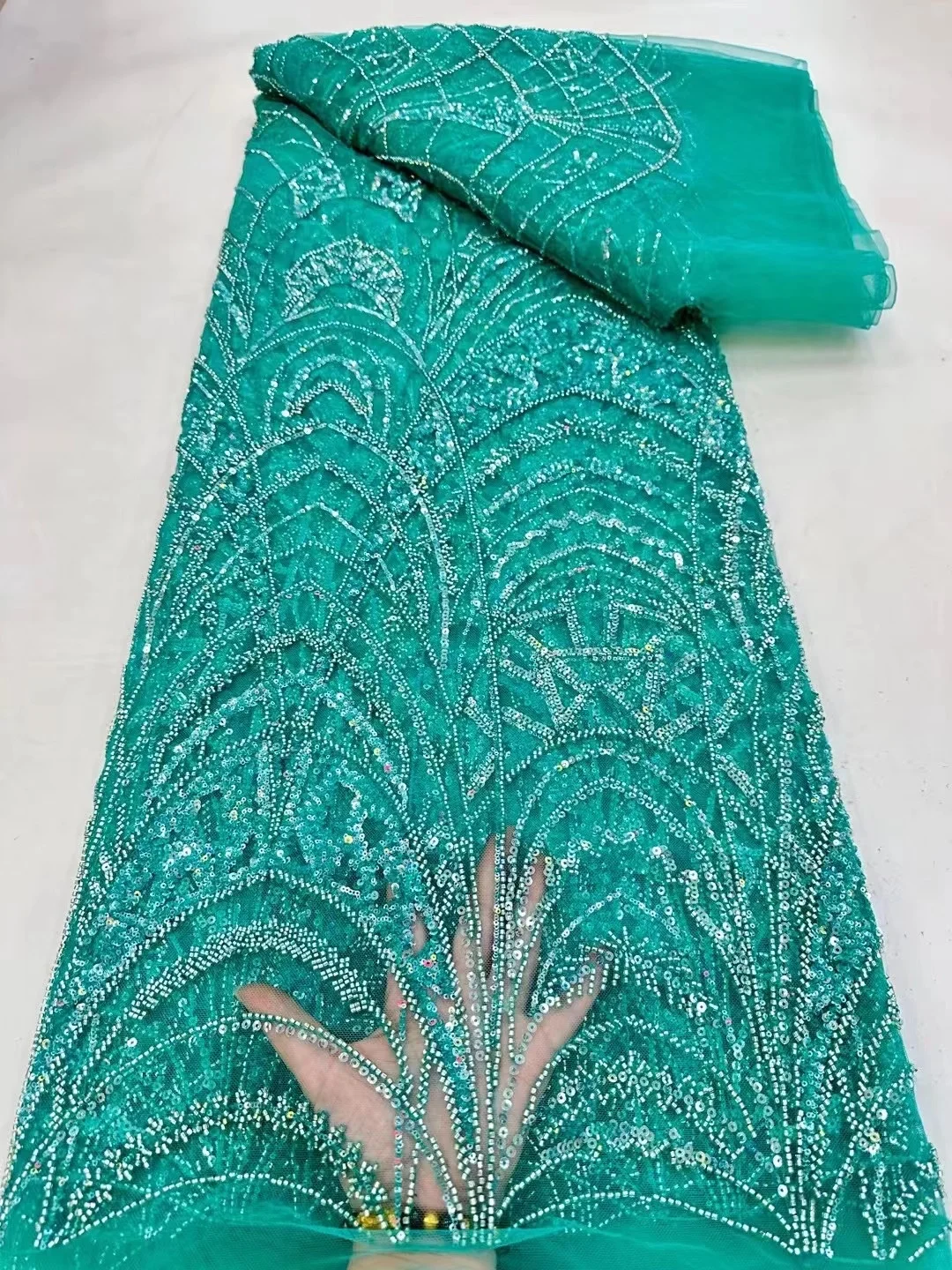 Luxury Sequence African Lace Fabric 2023 Blue Latest High Quality French Tulle Lace Embroidery With Beads For Party Dress
Luxury Sequence African Lace Fabric 2023 Blue Latest High Quality French Tulle Lace Embroidery With Beads For Party Dress