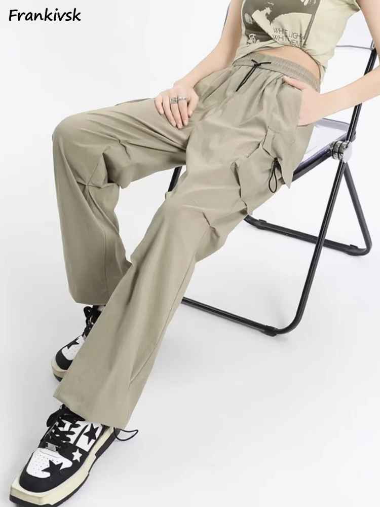 

Women Pants Ankle Banded Safari Style Harajuku Daily Techwear Japanese Track Outer Trousers Fashion Simple Chic Classic