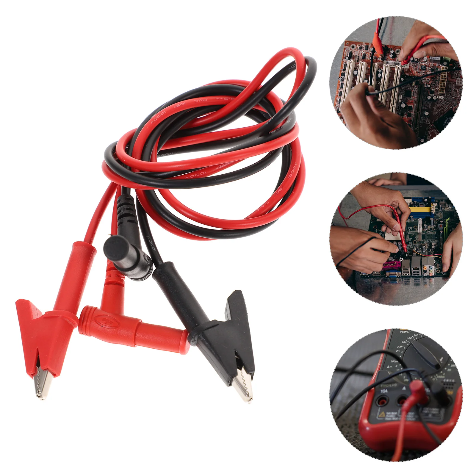 Multimeter Cable Alligator Clips Probe for Automotive Test Probes and Leads with Suite Small Rubber Testing Kit
Multimeter Cable Alligator Clips Probe for Automotive Test Probes and Leads with Suite Small Rubber Testing Kit