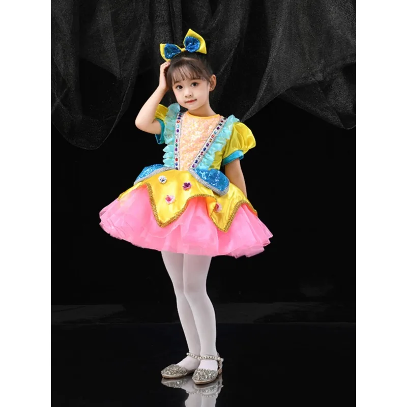 

New June 1st children's costume fluffy skirt kindergarten performance costume girl dance sequined gauze princess dress