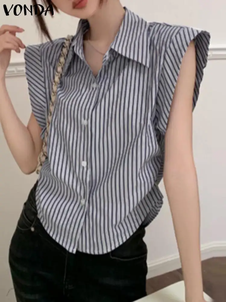 Elegant Office Shirts Summer Sleeveless Printed Tops Women Sexy Striped Shirts 2023 Female Bohemian Beach Blouse Blusas Baggy
Elegant Office Shirts Summer Sleeveless Printed Tops Women Sexy Striped Shirts 2023 Female Bohemian Beach Blouse Blusas Baggy