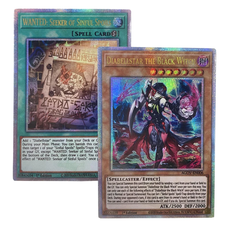 

ORICA YUGIOH DIY Proxy Cards Diabellstar the Black Witch WANTED Seeker of Sinful Spoils waifu Non-Original Collection Card Toys