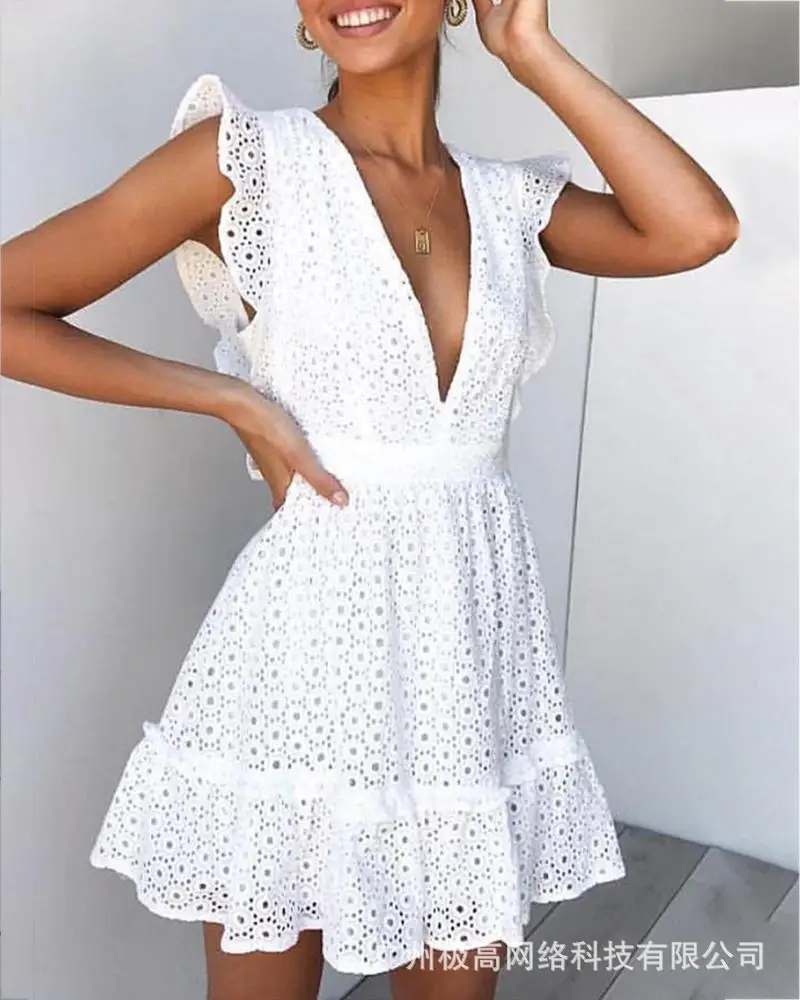 Elegant Women's Dress 2023 Summer Fashion French Temperament Commuter Sexy Deep V Neck White Sleeveless Dresses For Women 2023
Elegant Women's Dress 2023 Summer Fashion French Temperament Commuter Sexy Deep V Neck White Sleeveless Dresses For Women 2023