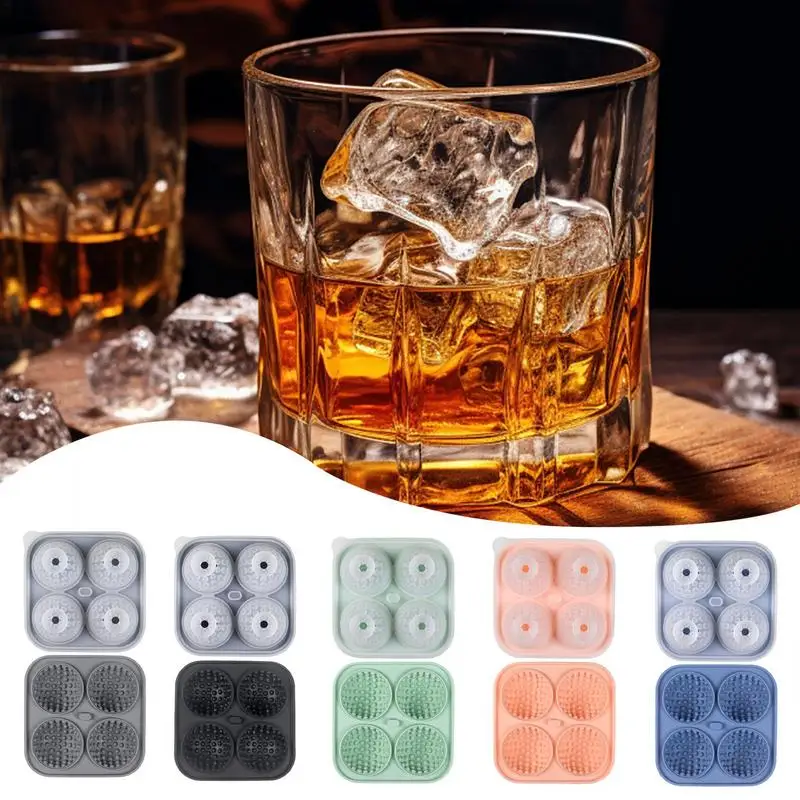 

Ball Shaped Ice Cube Mold Food-Grade Silicone Whiskey Ice Maker ovelty Golf Gifts, Creative Round Ice Cube Molds with 4 Cavities