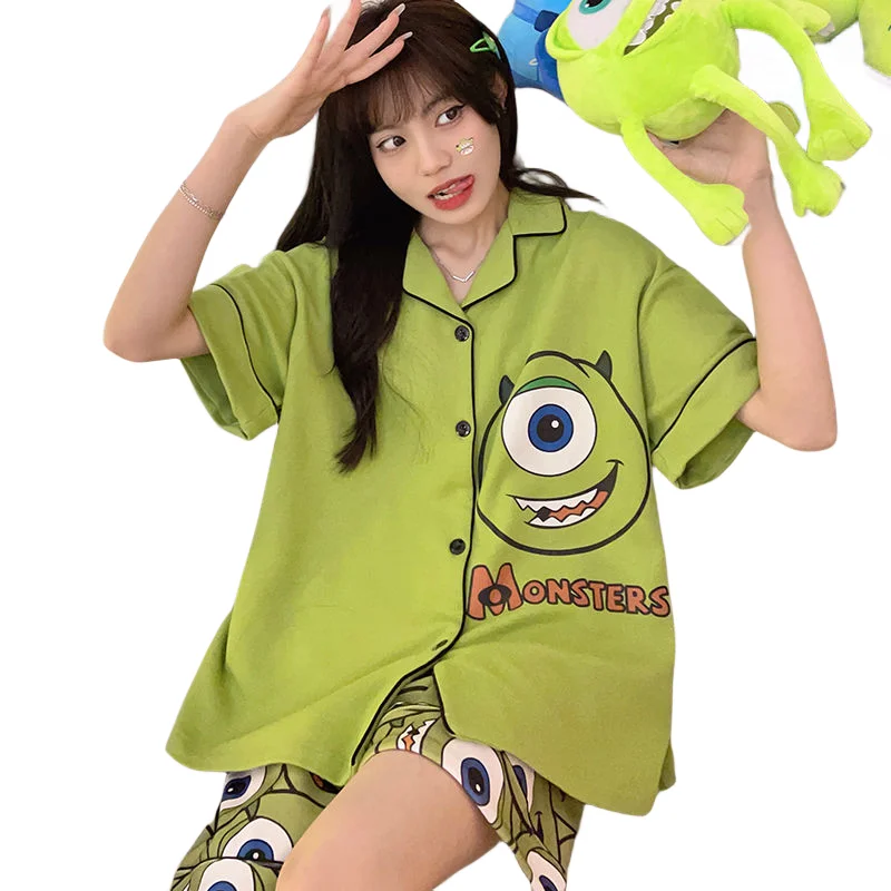 Cartoon three-eyed cub new women's pajamas summer thin section short-sleeved personality creative cute girl home service gift
Cartoon three-eyed cub new women's pajamas summer thin section short-sleeved personality creative cute girl home service gift