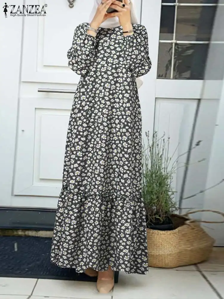 ZANZEA Bohemian Floral Printed Muslim Dress Woman Casual Ruffles Vestidos Puff Sleeve O-Neck Robe Spring Holiday Loose Sundress
ZANZEA Bohemian Floral Printed Muslim Dress Woman Casual Ruffles Vestidos Puff Sleeve O-Neck Robe Spring Holiday Loose Sundress