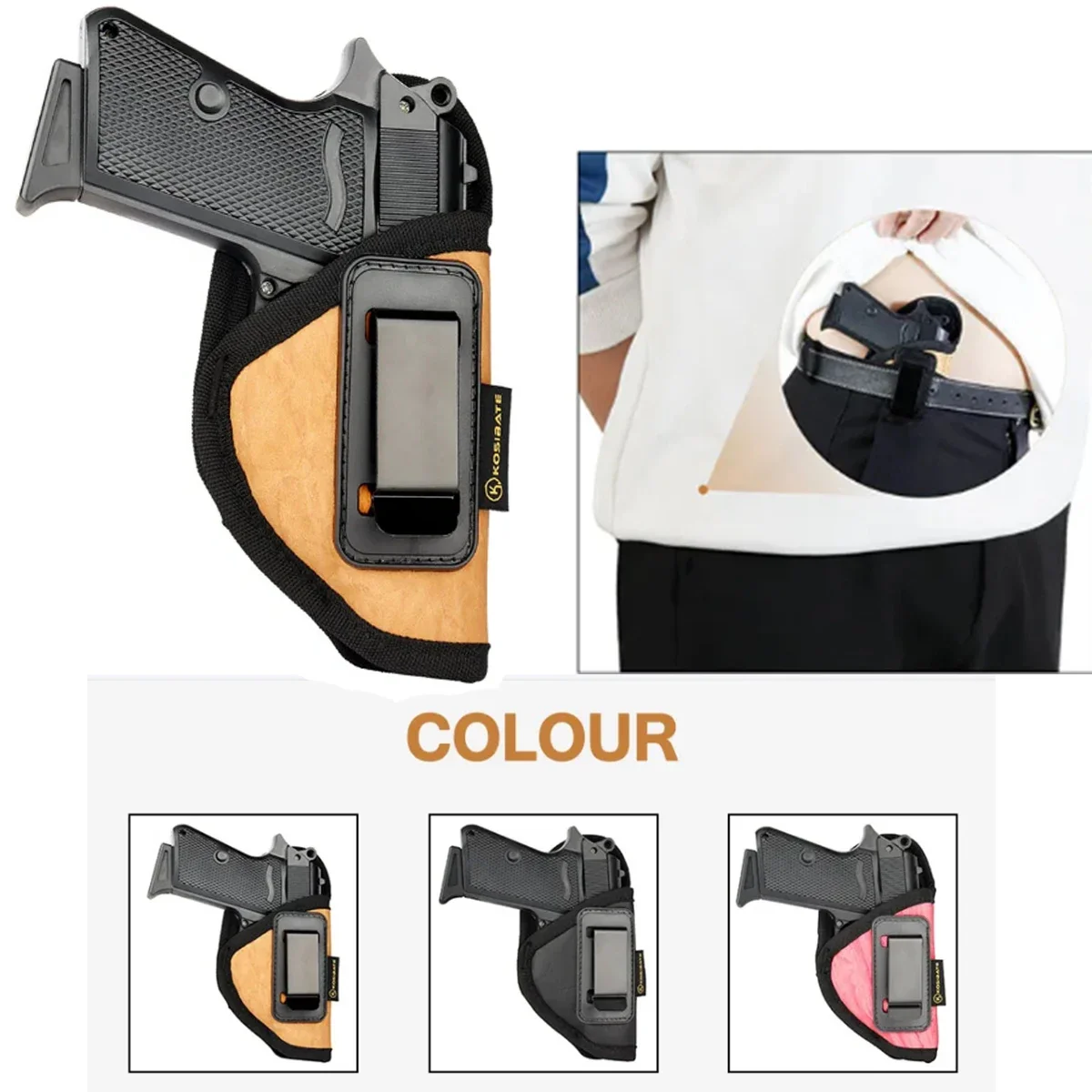 IWB Gun Holster PU Concealed Carry Holster for Small .380 Keltec Sig P238 Ruger LCP Colt Mustang XSP Beretta Pico
IWB Gun Holster PU Concealed Carry Holster for Small .380 Keltec Sig P238 Ruger LCP Colt Mustang XSP Beretta Pico