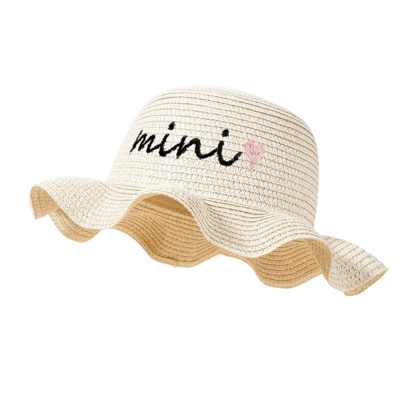 

Летняя пляжная шляпа для девочек, защитная соломенная шляпа, универсальные детские аксессуары для головы