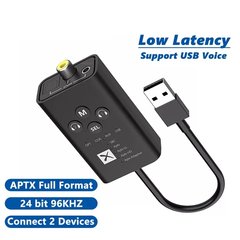 APTX Transmitter Support 24 Bit 96KHZ USB Plug And Play Adapter Connect 2 Devices Qualcomm 5.2 Low Latency Calling
APTX Transmitter Support 24 Bit 96KHZ USB Plug And Play Adapter Connect 2 Devices Qualcomm 5.2 Low Latency Calling