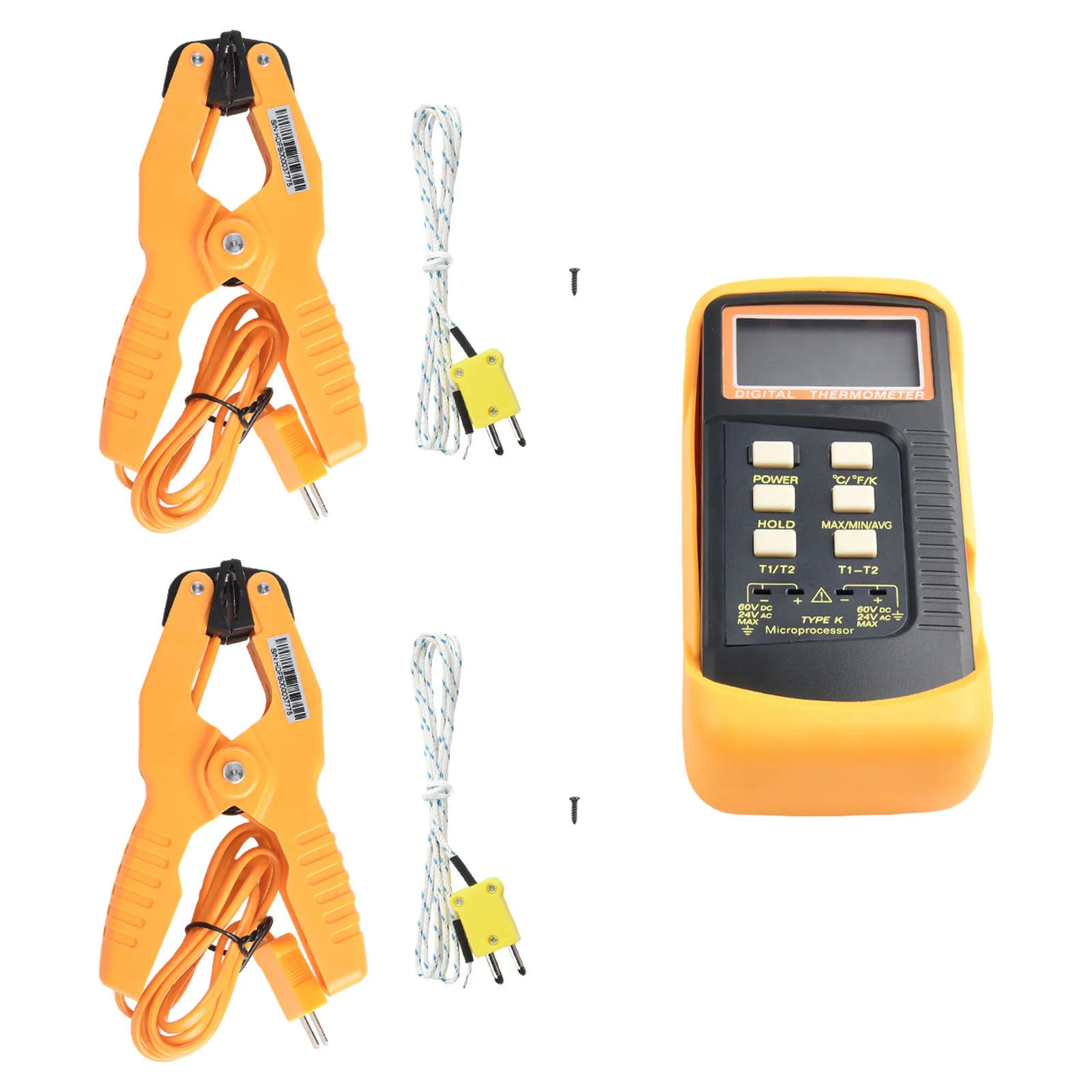 

Precise Temperature Measurement with Dual Channel K Type Digital Thermocouple Thermometer 6802 II and Pipe Clamp