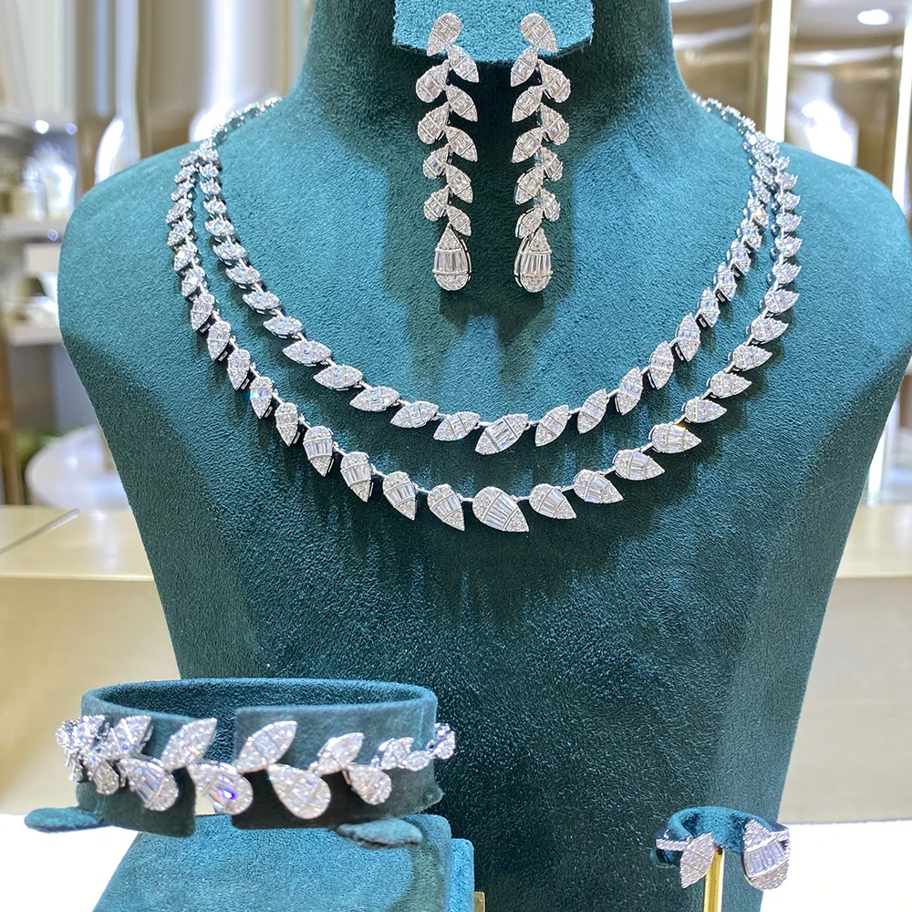 014928 4PCS Necklace Set for Women CZ Cubic Zirconia Layer Wedding Jewelry Sets Dubai Saudi Party Brides Engamement Accessories
014928 4PCS Necklace Set for Women CZ Cubic Zirconia Layer Wedding Jewelry Sets Dubai Saudi Party Brides Engamement Accessories