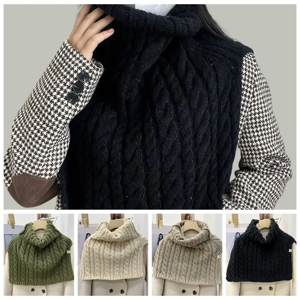 Twist High Collar Shawl Elegant Solid Color Warm Neck Wraps Irregular Knitted Cape Knitted Shawl Autumn
Twist High Collar Shawl Elegant Solid Color Warm Neck Wraps Irregular Knitted Cape Knitted Shawl Autumn