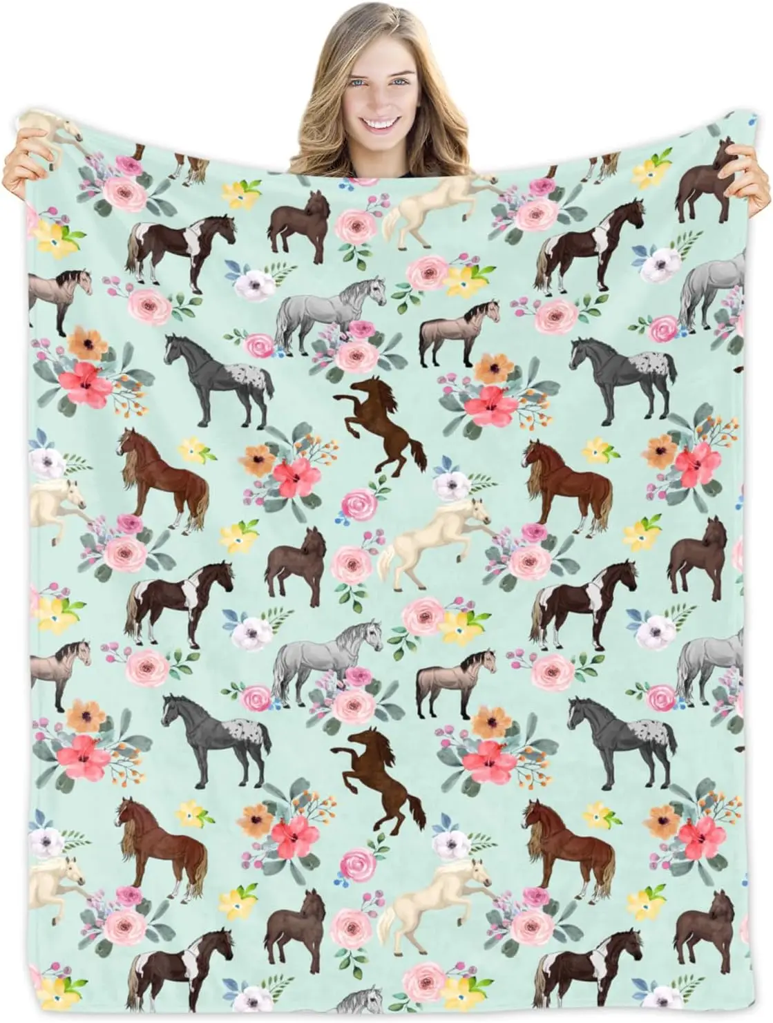 Horse Blanket Gift for Girls Cute Animal Horses Flannel Throw Blankets Plush Green Blanket for Horse Lovers Decor Bed Sofa
Horse Blanket Gift for Girls Cute Animal Horses Flannel Throw Blankets Plush Green Blanket for Horse Lovers Decor Bed Sofa