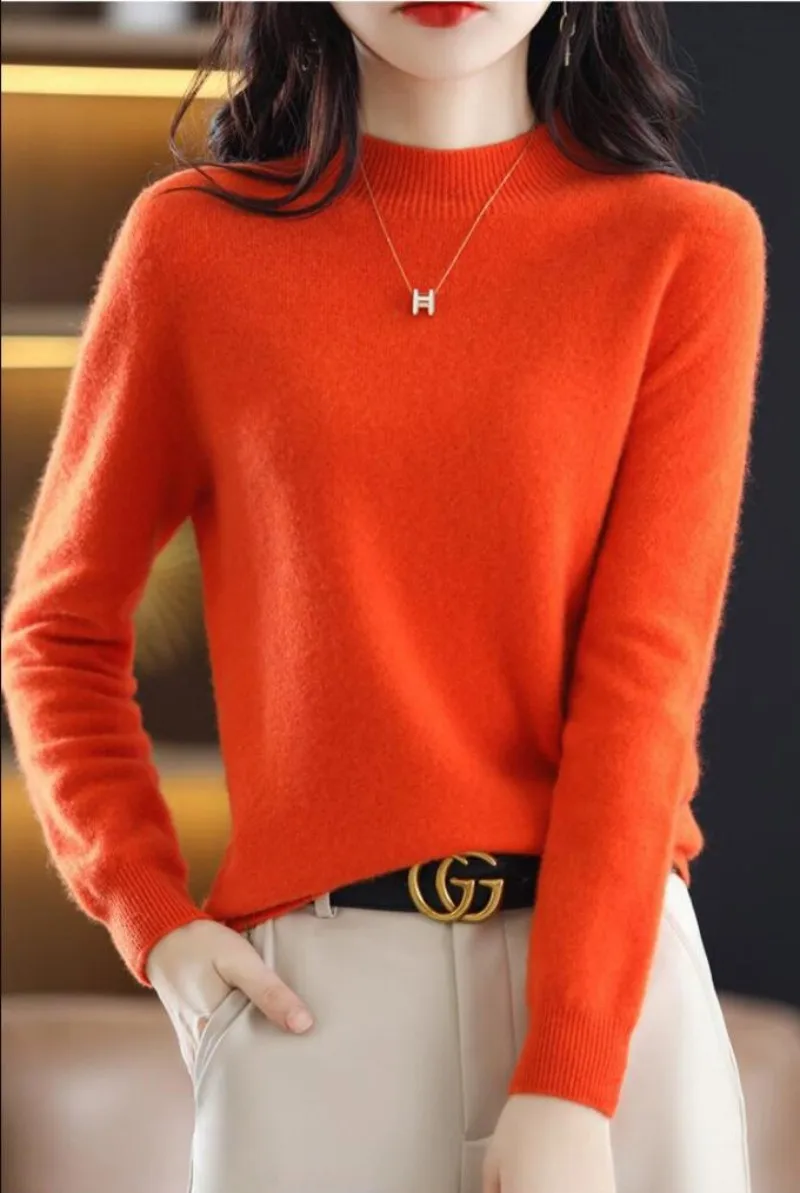 Шерстяной свитер, Женский пуловер с коротким вырезом, свободная вязаная Базовая рубашка, осенне-зимний мягкий кашемировый свитер с длинными рукавами, корейские Топы 
Шерстяной свитер, Женский пуловер с коротким вырезом, свободная вязаная Базовая рубашка, осенне-зимний мягкий кашемировый свитер с длинными рукавами, корейские Топы