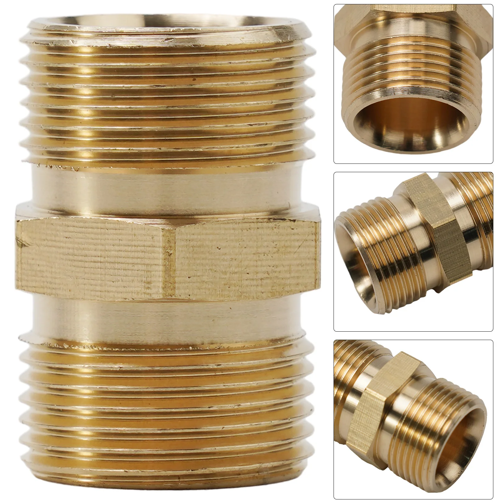 M22/15mm Or M22/14mm To Male Adapter Connector Brass Gold Power Pressure Washer Hose Outlet 1.5mm Pitch Quick Fitting
M22/15mm Or M22/14mm To Male Adapter Connector Brass Gold Power Pressure Washer Hose Outlet 1.5mm Pitch Quick Fitting