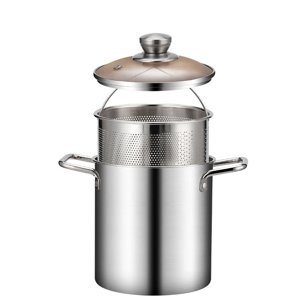 Small Stainless Steel Pot with Fry Basket Perfect for Wontons Frying Chips and More Durable and Rust Resistant
Small Stainless Steel Pot with Fry Basket Perfect for Wontons Frying Chips and More Durable and Rust Resistant
