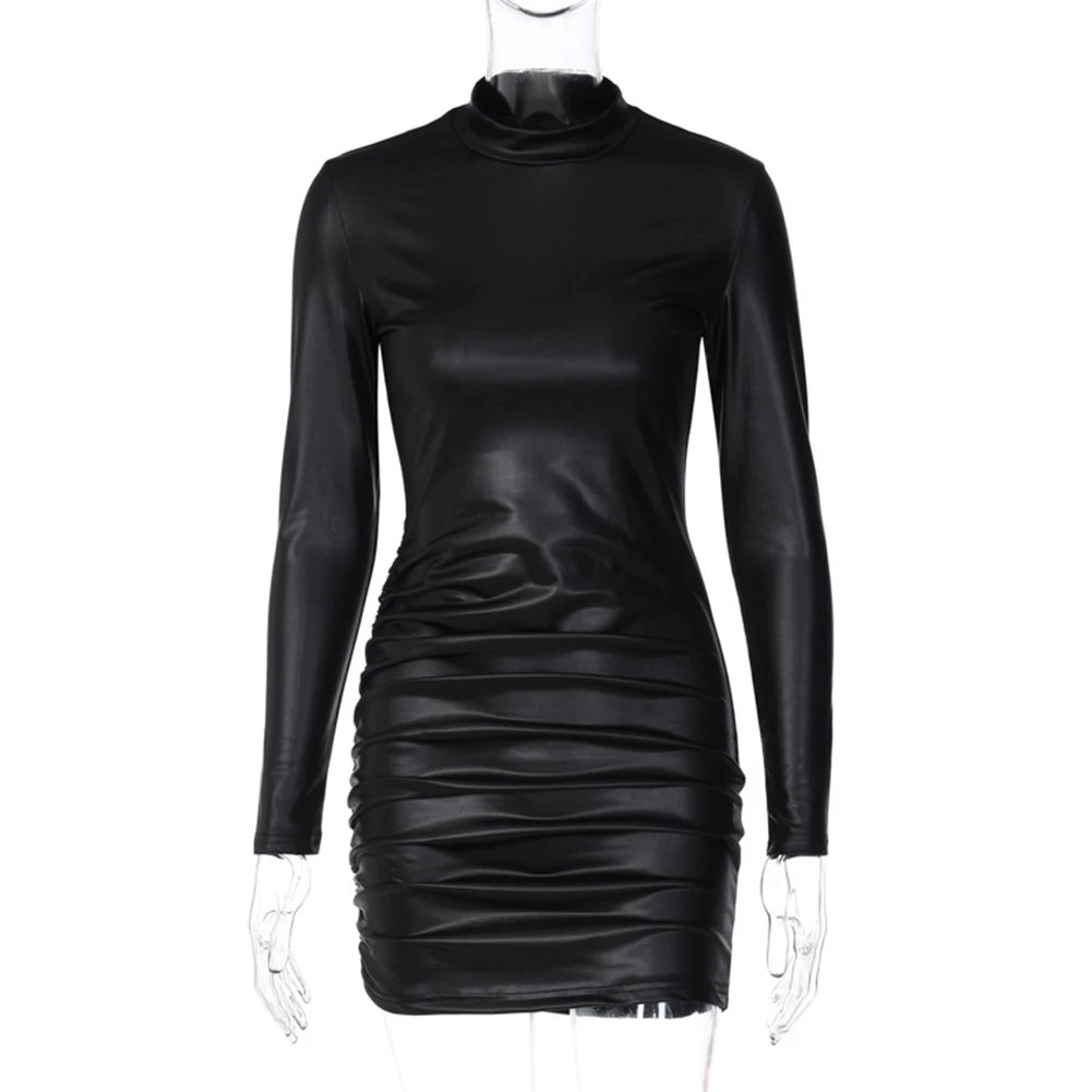 Fashion Women's Dresses Faux Pu Leather Bodycon Mini Dress Sexy Ruched Short Dress Wet Look Party Club Wear Outfits
Fashion Women's Dresses Faux Pu Leather Bodycon Mini Dress Sexy Ruched Short Dress Wet Look Party Club Wear Outfits