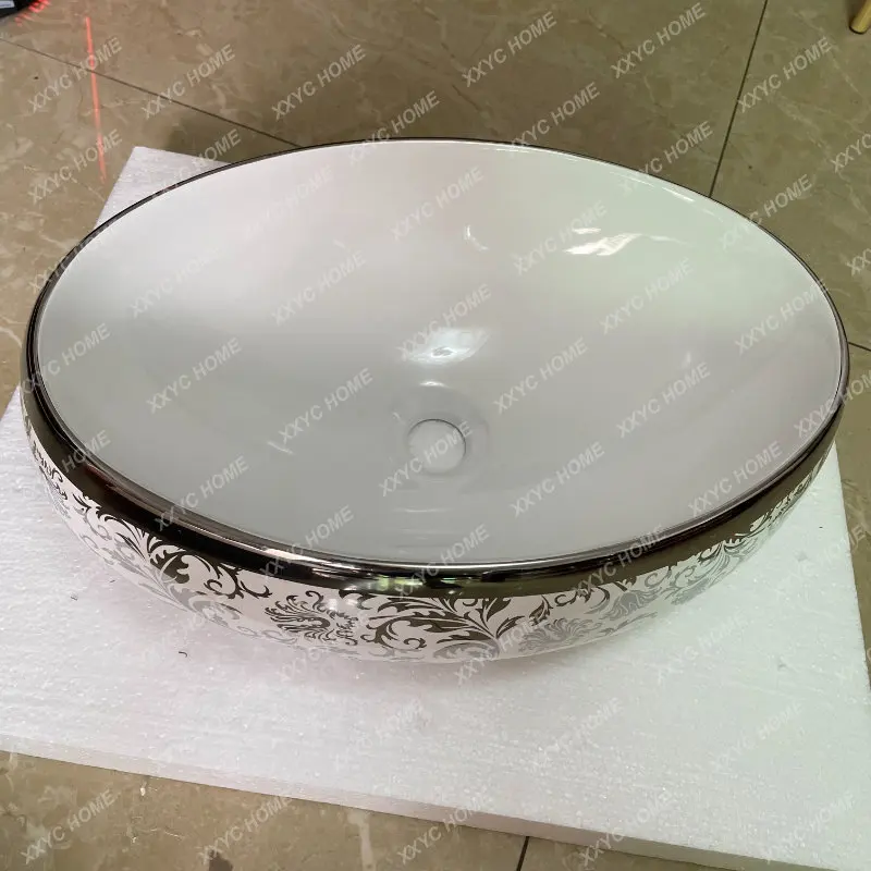 

Раковина столешница Серебряная раковина для ванной комнаты раковины Европейская художественная раковина чаши