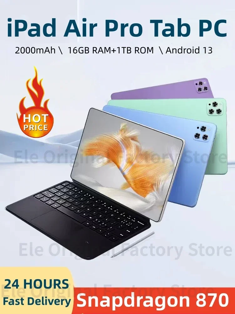 

Original Tablet iPad Air Pro 12 Inch 16GB RAM 1TB ROM tablet Android 13 Core Pad Tablet PC Phone Dual Wifi tablette android 태블릿