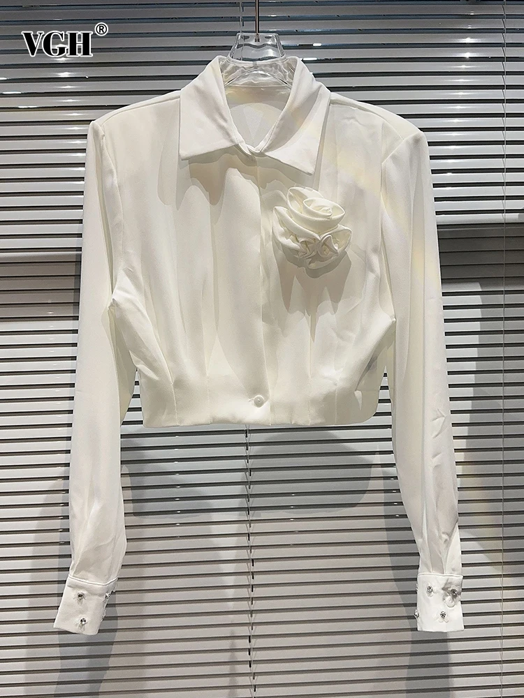 VGH Solid Patchwork Appliquins Elegant Blouses For Women Lapel Long Sleeve Loose Temperament Shirts Female Fashion Clothing New
VGH Solid Patchwork Appliquins Elegant Blouses For Women Lapel Long Sleeve Loose Temperament Shirts Female Fashion Clothing New