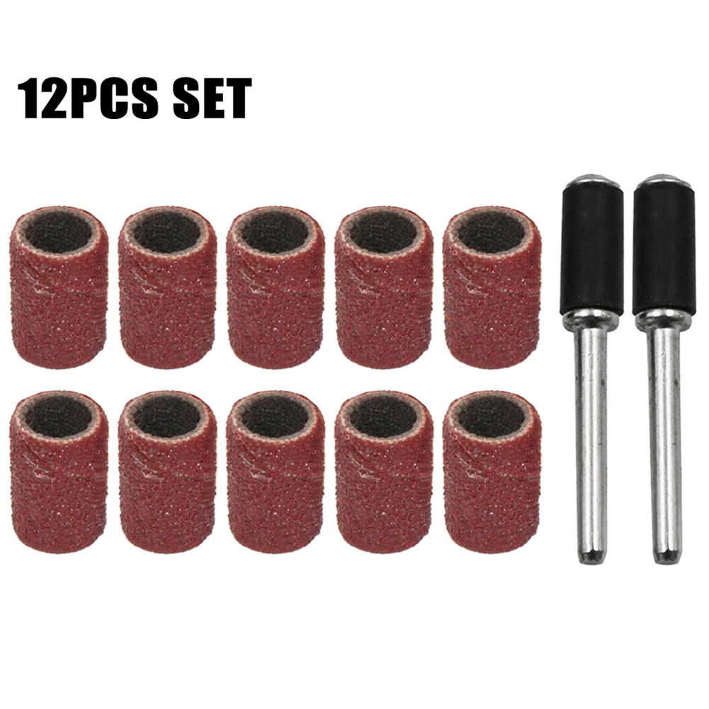 

12Pcs Sanding Drum With Extension Rod Kit Abrasive Rotary Tool Sanding Drum Grinding Head For Metal Surface Cleaning Derusting