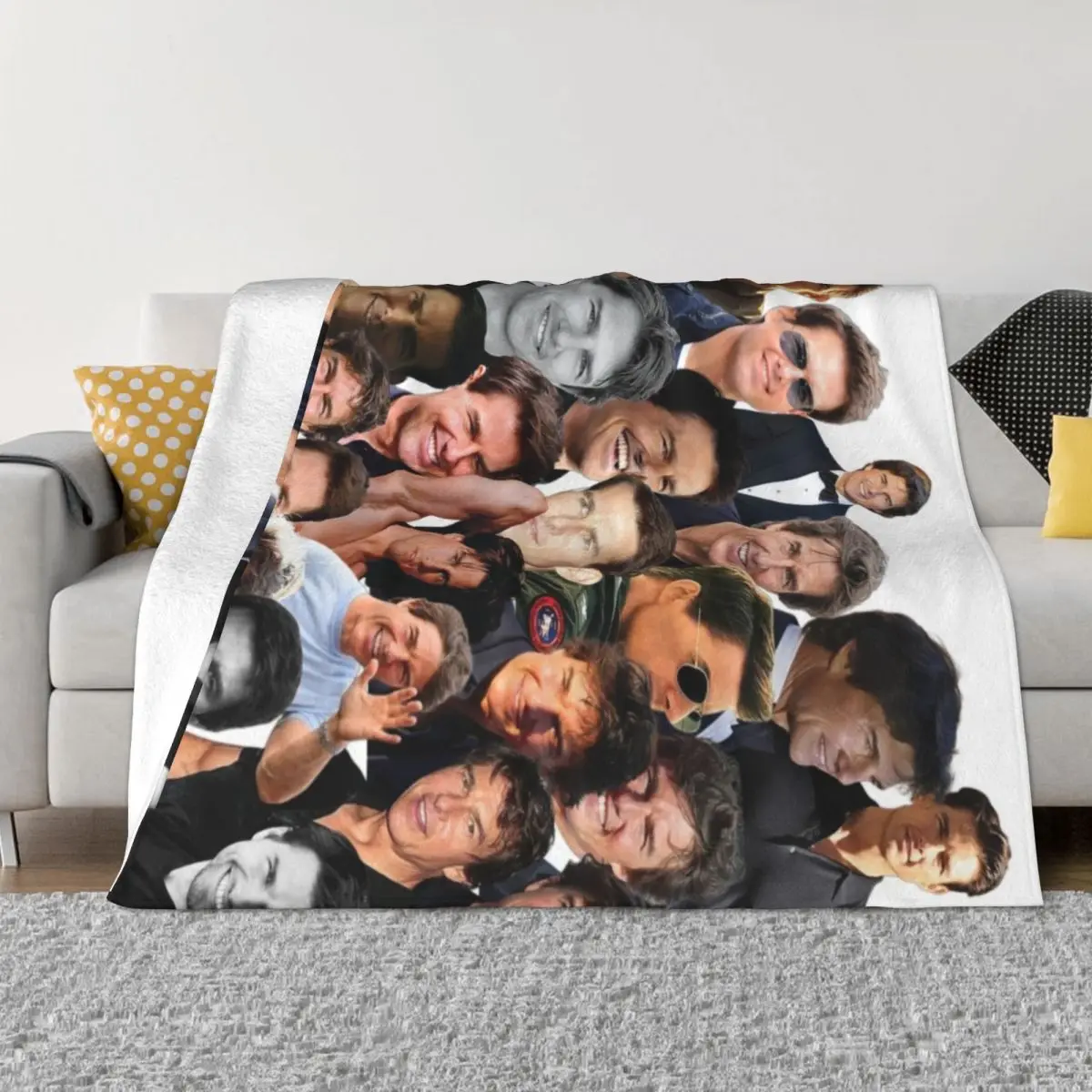 

tom cruise photo collage Throw Blanket Soft Plaid Decorative Bed Blankets