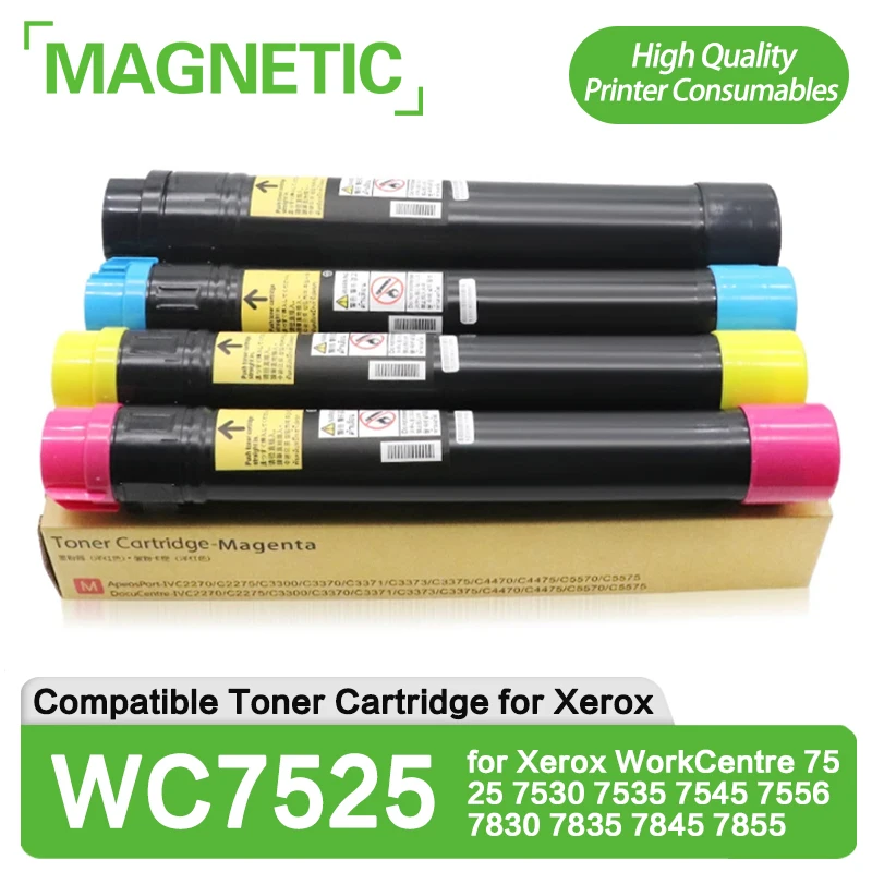 

WC7525 Compatible Color Powder Copier Toner Cartridge C7525 for Xerox WorkCentre 7525 7530 7535 7545 7556 7830 7835 7845 7855