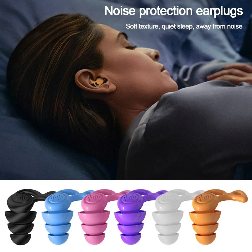 

Reusable Sleeping Ear Plugs New Silicone Water Sports Swimming Ear Muffs Noise Reduction Waterproof Soundproof Earplugs