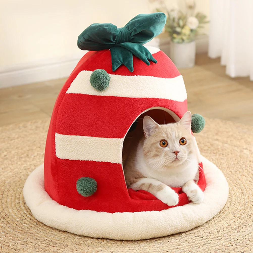 Christmas Pet Bed Warm Bed for Cat Christmas Kitten Bed Small Pet Hideout Small Dog Bed
Christmas Pet Bed Warm Bed for Cat Christmas Kitten Bed Small Pet Hideout Small Dog Bed
