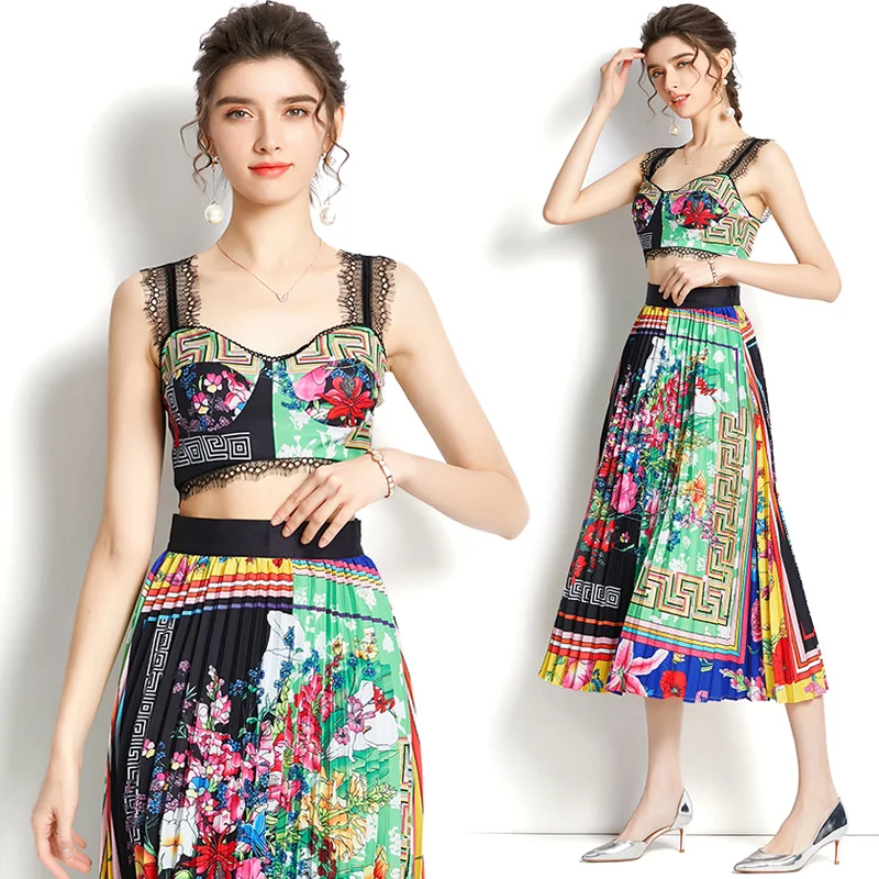 Make spot - 2022 spring and summer vacation printed pleated skirt + lace stitching coat suits
Make spot - 2022 spring and summer vacation printed pleated skirt + lace stitching coat suits