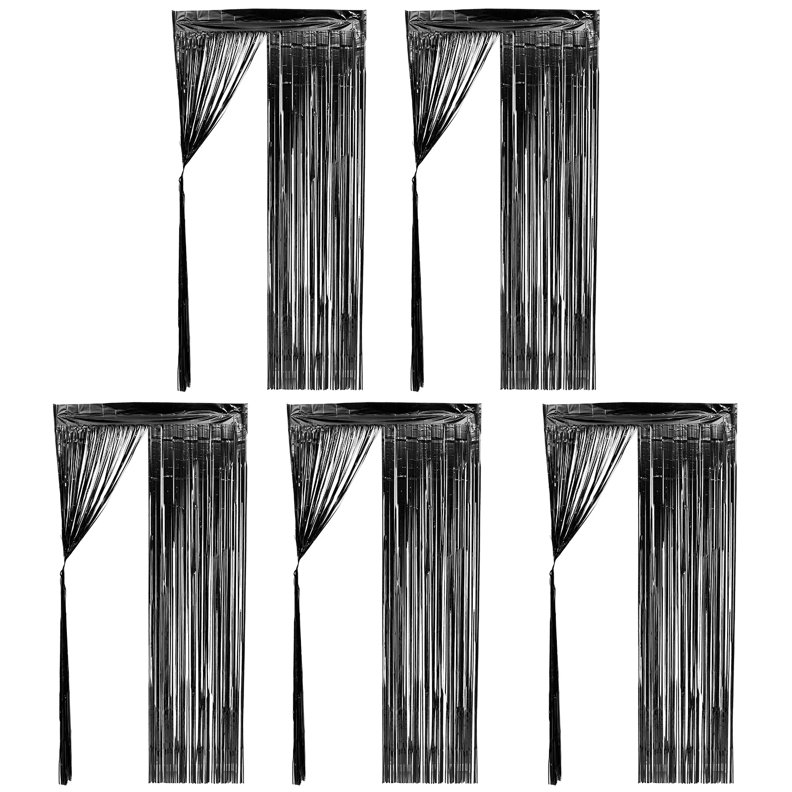 

5pcs Foil Fringe Backdrop Curtain Birthday Party Streamer Backdrop Curtain Fringe Backdrop