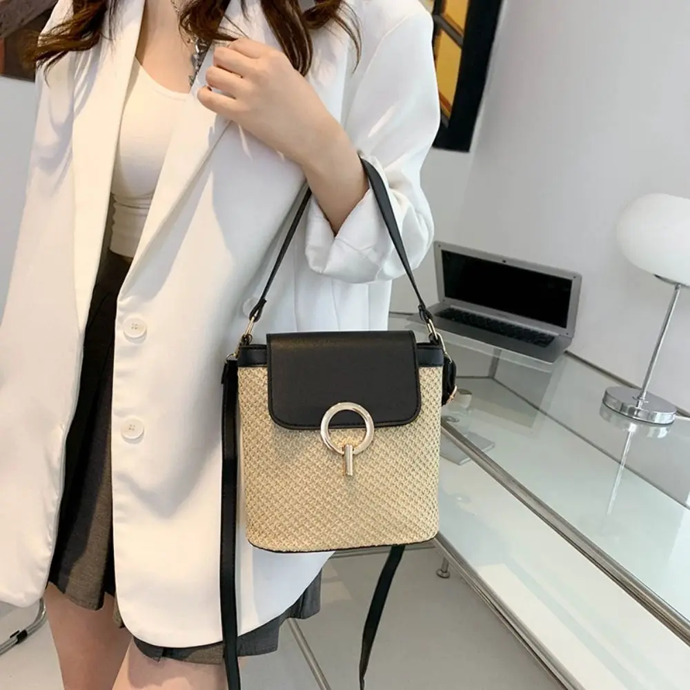 4 Colors Straw Woven Tote Bags Simple Style Straw +PU Large Capacity Travel Shopping Bags Women Shoulder Bags Summer
4 Colors Straw Woven Tote Bags Simple Style Straw +PU Large Capacity Travel Shopping Bags Women Shoulder Bags Summer
