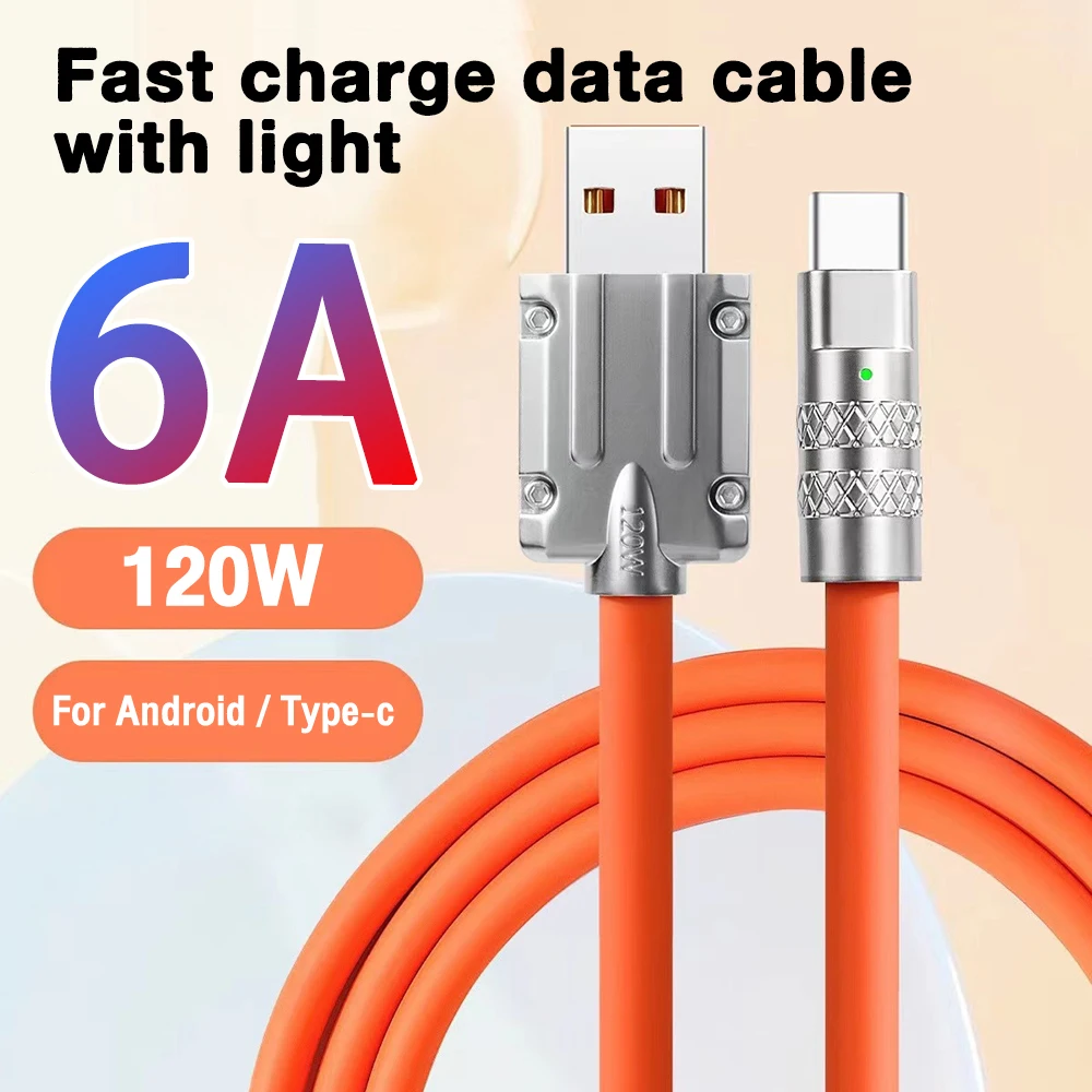 120W 6A Super Fast Charge USB Cable Micro USB Liquid Silicone Cable for Xiaomi Huawei Samsung Charger Data Line Cable
120W 6A Super Fast Charge USB Cable Micro USB Liquid Silicone Cable for Xiaomi Huawei Samsung Charger Data Line Cable
