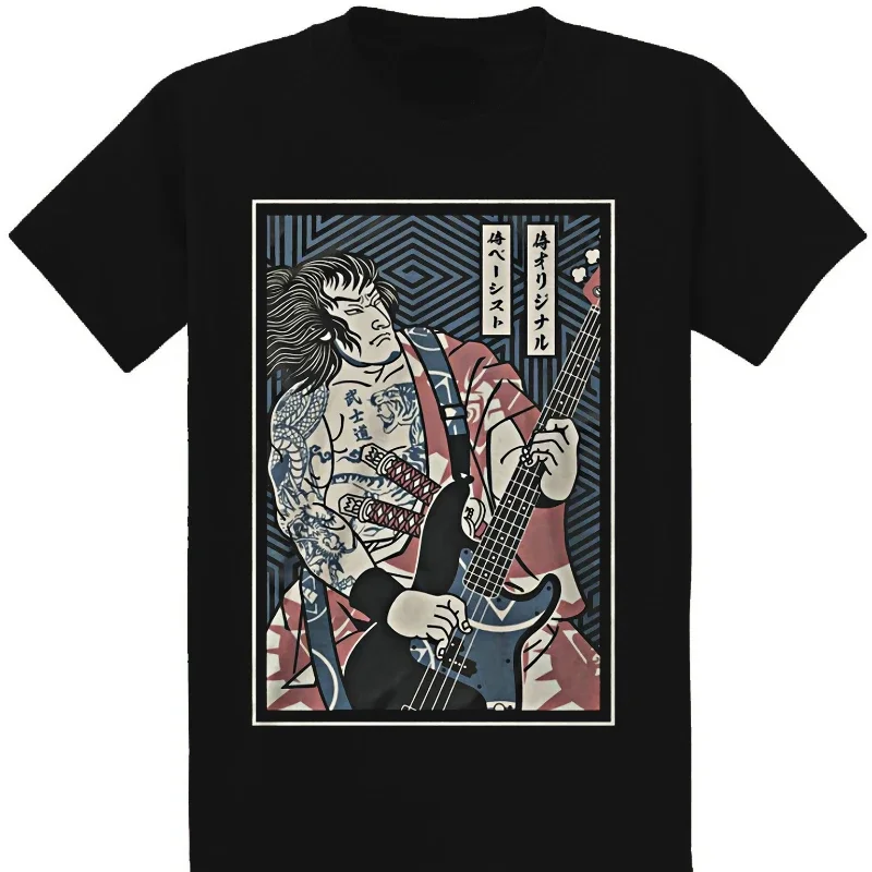 Japanese Samurai Guitar Graphic Tshirts Black Fashion Men Short-sleev Tee Male Shirt Fitness Tees Summer Oversized T-shirt 
Japanese Samurai Guitar Graphic Tshirts Black Fashion Men Short-sleev Tee Male Shirt Fitness Tees Summer Oversized T-shirt