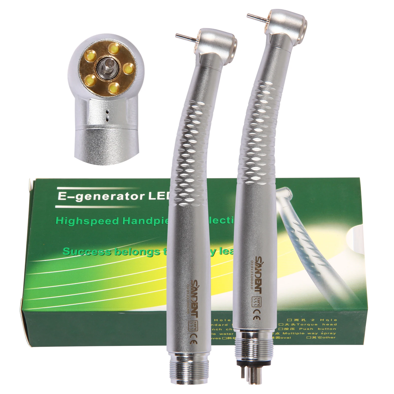 

Dental High Speed 5 LED E-generator Fiber Optic Air Turbine Cartridge Rotor Water Sprays Handpiece 2/4 Hole Dentistry Tools