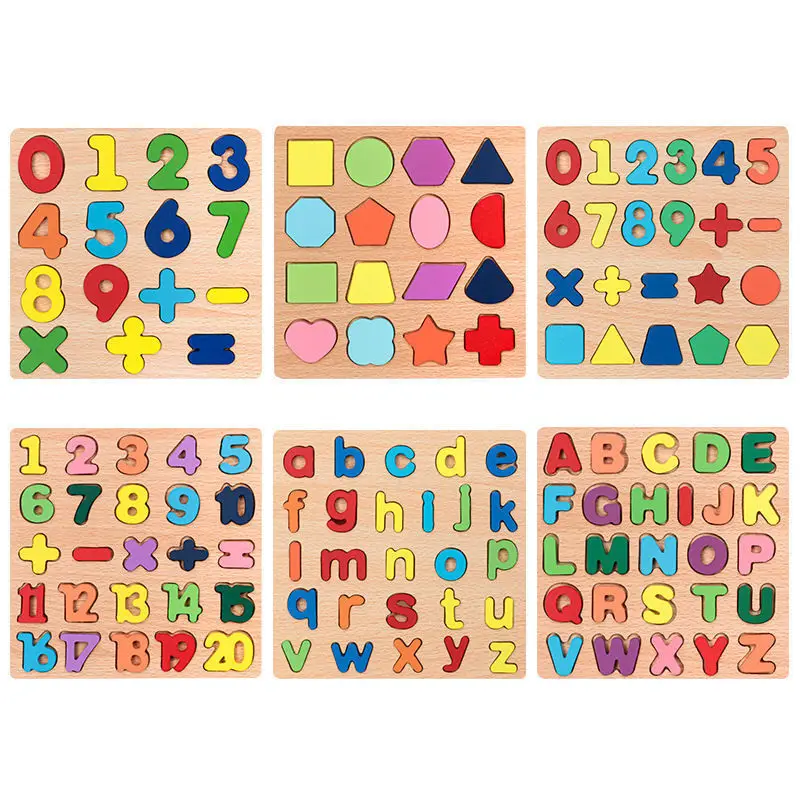 Puzzle en Bois Montessori avec Lettres et Chiffres pour Enfant, Appairage, Jouet, Cadeau 2