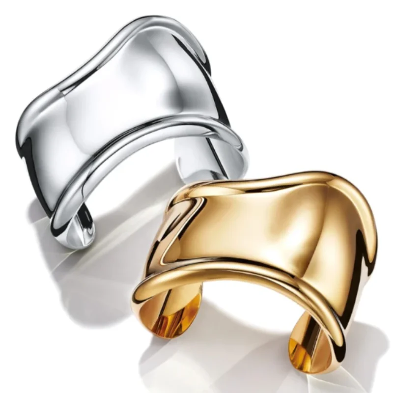 

Spring 2024 new Elsa Peretti Bracelet Irregular Luxury Jewelry 925 Silver Jewelry Left hand 43mm width fashion gift for women