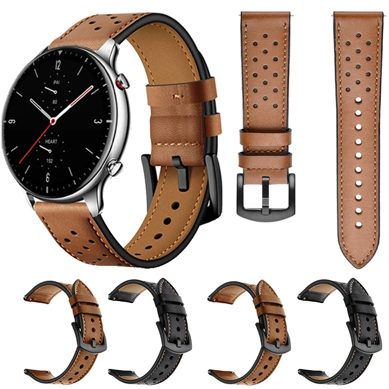 

Leather Strap For Xiaomi Huami Amazfit GTR 2 GTS 2 47mm 42mm Bracelet Belt Amazfit Stratos3 GTS Bip S 20mm 22mm Watchband correa