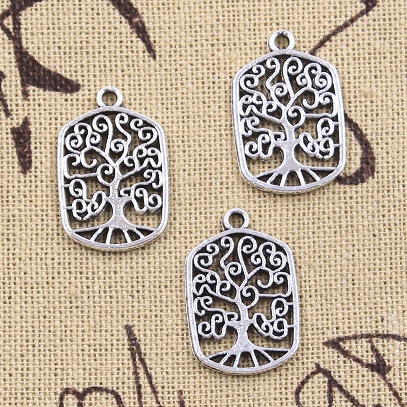 

20pcs Charms World Peace Tree 22x14mm Antique Silver Color Pendants DIY Crafts Making Findings Handmade Tibetan Jewelry