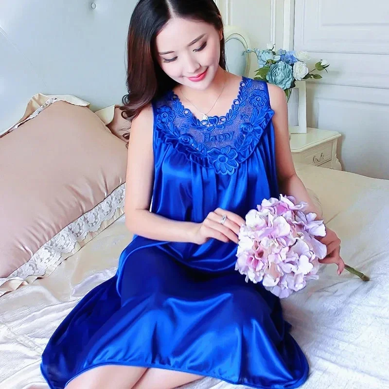 SC100812021Pajamas women's summer ice silk sexy short-sleeved nightdress cool mid-length loose plus size thin dress
SC100812021Pajamas women's summer ice silk sexy short-sleeved nightdress cool mid-length loose plus size thin dress