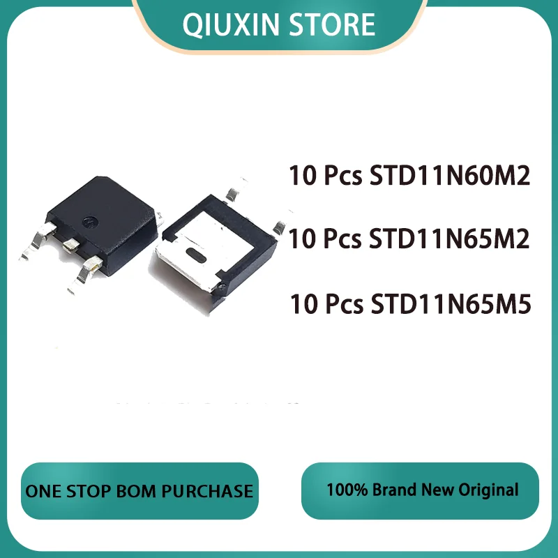 

Набор схем STD11N65M5 11N60M2 STD11N60M2 STD11N65M2 11N65M2 11N65M5 11N60 11N65 TO-252 IC, в Чии, 10 шт.