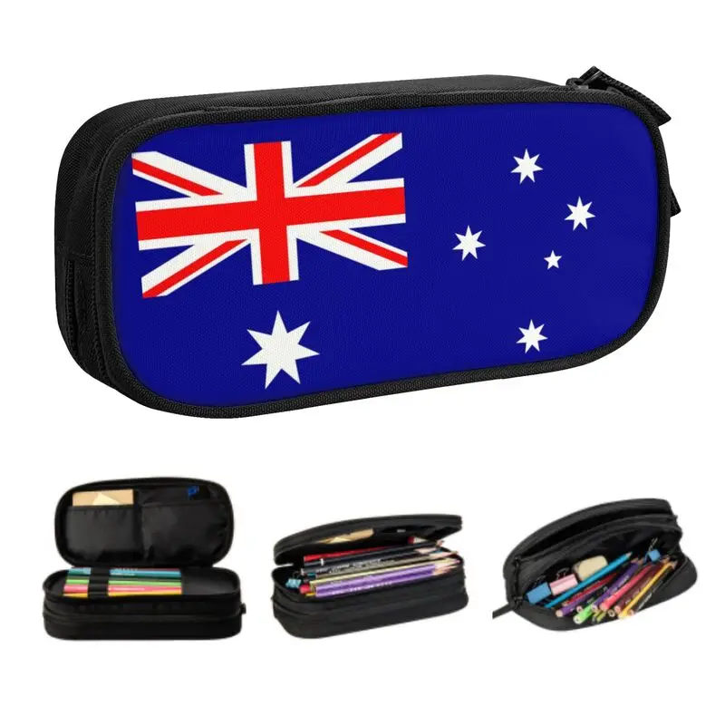 

Customized Australia Flag Kawaii Pencil Cases Girl Boy Large Capacity Australian Pride Pencil Pouch Students Stationery