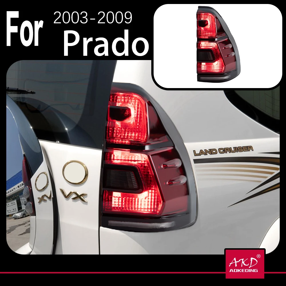 

AKD Car Model For 03-09 Land Cruise Prado Tail Lights With Sequential Turn Signal no Animation Brake Parking Lighthouse Facelift