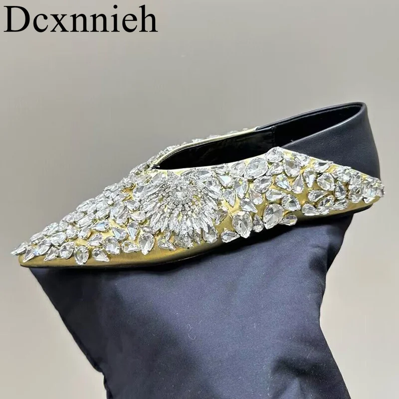Pointed Toe Genuine Leather Shallow Mouth Single Shoes Women's Rhinestone Decor Mary Jane Shoes Spring Autumn Solid Flat Shoe
Pointed Toe Genuine Leather Shallow Mouth Single Shoes Women's Rhinestone Decor Mary Jane Shoes Spring Autumn Solid Flat Shoe