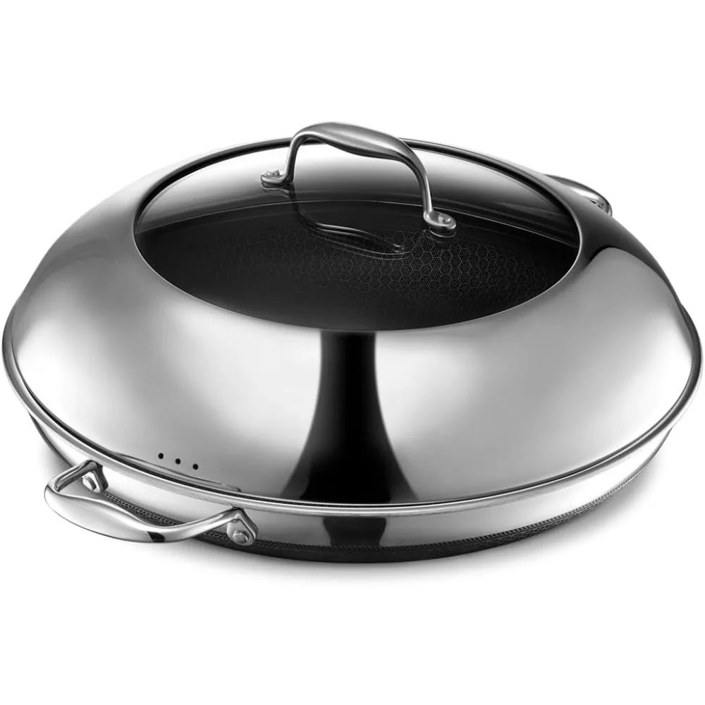HexClad Hybrid Nonstick 14-Inch Frying Pan with Steel Lid, Dishwasher and Oven Safe, Induction Ready, Compatible with All
HexClad Hybrid Nonstick 14-Inch Frying Pan with Steel Lid, Dishwasher and Oven Safe, Induction Ready, Compatible with All