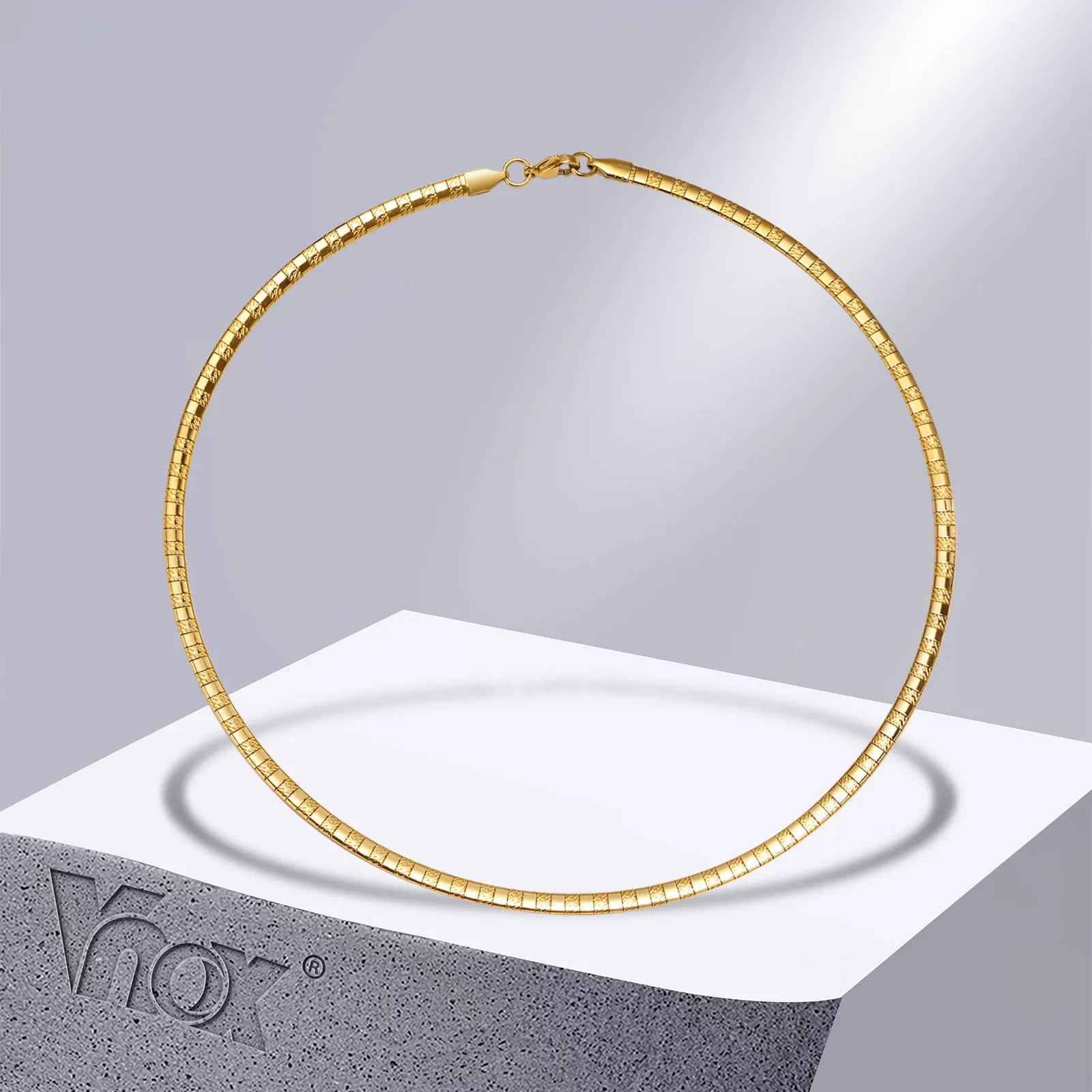 Vnox Contemporary Geometric Chain Choker Necklaces for Women,Gold Color Stainless Steel Link Collar Gift Party Jewelry
Vnox Contemporary Geometric Chain Choker Necklaces for Women,Gold Color Stainless Steel Link Collar Gift Party Jewelry