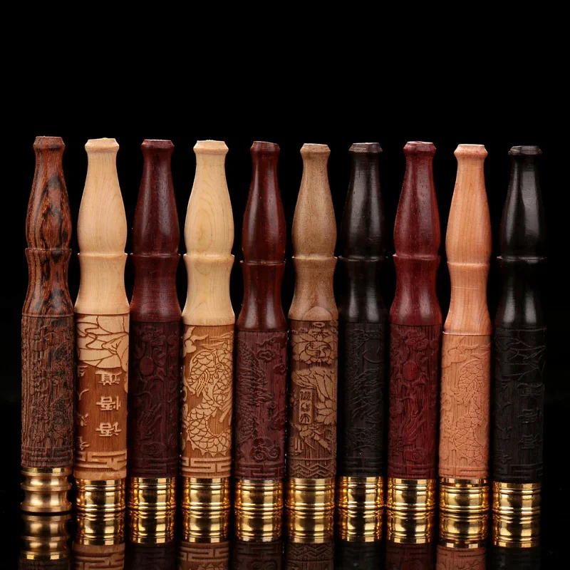 

Hot Sale 2024 Wooden carving Tobacco Filter Healthy Reduce Tar Cigarette Mouthpiece Circulation Cleanable Hookah Pipe Men Gift