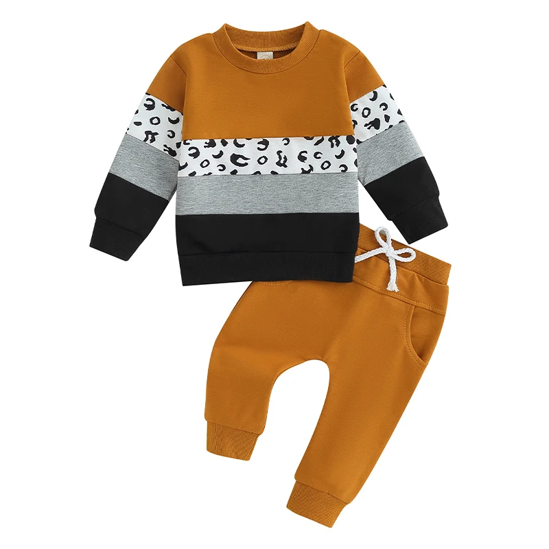 Baby Boys Pants Set Long Sleeve Crew Neck Contrast Color Sweatshirt with Elastic Waist Sweatpants Infant Clothes
Baby Boys Pants Set Long Sleeve Crew Neck Contrast Color Sweatshirt with Elastic Waist Sweatpants Infant Clothes